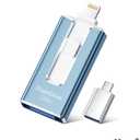 MFi Certified Flash Drive for iPhone iPad 256GB, Photo Stick for External Memory Storage, Easily Back Up and Save Photos Videos, USB Memory Stick Thumb Drive for iPhone/iPad/Android/PC (Sky Blue)