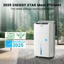 Waykar 2,000 Sq. Ft. 34 Pints 2025 Most Efficient Energy Star Dehumidifier for Basement & Home with Auto or Manual Drainage, 0.62-Gallon Water Tank