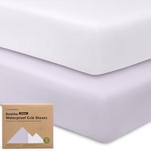 2-Pack Waterproof Crib Sheets for Boy, Girl - Organic Cotton 52X28 Fitted Crib Sheets Neutral,Crib Mattress Protector Sheets,Soft Toddler Bed Sheets,Washable Infant Fitted Baby Crib Sheets (Blue Flax) 2-Pack Waterproof Crib Sheets for Boy, Girl - Organic Cotton 52X28 Fitted Crib Sheets Neutral,Crib Mattress Protector Sheets,Soft Toddler Bed Sheets,Washable Infant Fitted Baby Crib Sheets (Blue Flax)