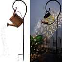 Solar Lanterns Outdoor Waterproof,Metal Watering Can Garden Decor Ornaments,Yard Art Hanging Path Lights,Outside Patio Decorations,Gardening Birthday Gifts for Mom Grandma Women,with Hook, Large