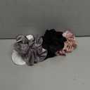 Scrunchies Hair Ties for Women - Big Silk Satin Scrunchie Exra Large Jumbo Gaint Oversized Cute Scrunchy for Curl Thick Hair Ligas Para el Cabello De Mujer Decorations Hair Accessories Gift for Girls (White Black)