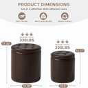 oakvivo Round Set of 2 14.76" L x 14.76" W x 17.32" H Faux Leather Ottoman with Storage, Small Foot Rest Storage Ottomen with Lid Living Room, Bedroom Vanity Stool Chair, Coffee