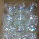 Aneco 12 Pcs Christmas Iridescent Ornaments Balls, 4 Inch Plastic Clear Ball with Fishing Line, Hanging Fillable Balls Ornament for Crafts DIY Xmas Tree Decor