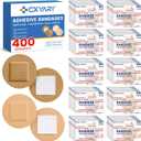 CXYARY 400PCS Round Bandages, Fabric Bandage  Waterproof Bandage Latex Free Used for Emergency Treatment and Skin Wound Care, Circle Bandages Suitable for Small Wounds