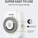 TiFFCOFiO Indoor Mechanical Outlet Timer, 3 Prong Timers for Electrical Outlets, 24-Hour Programmable Plug in Christmas Light Timer, ETL Listed (2 Pack)