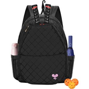 Tennis Bag for Women,Tennis Racket Bags for Women Men for Gym Bag,Waterproof Sling Tote Bag for Pickleball,Badminton Backpack,Cute Gym Bag for Women Duffle Bag,Training,Travel (Black)