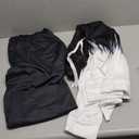 YeGine Womens Plus Size Two Piece Outfits Sweatsuits Casual Long Sleeve Set With Pockets Black Gradient 2XL
