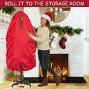 Upright Christmas Tree Storage Bag - Fits 4 Ft Artificial Xmas & Topiary Tree, Vertical Holiday Cover, Durable, Dustproof & Easy-Use Xmas Storage, Red