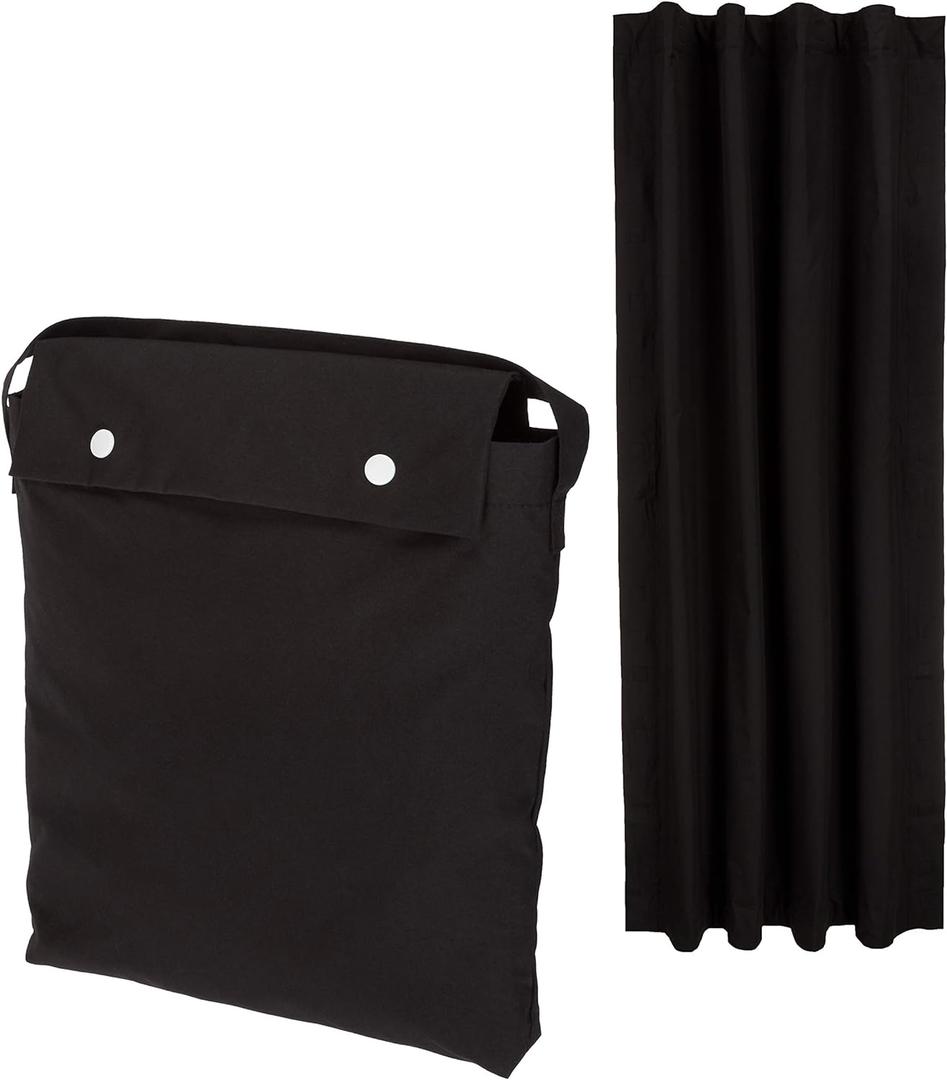 Amazon Basics Portable Blackout Curtain Shade with Suction Cups, 50" x 78", 1-Pack, Black