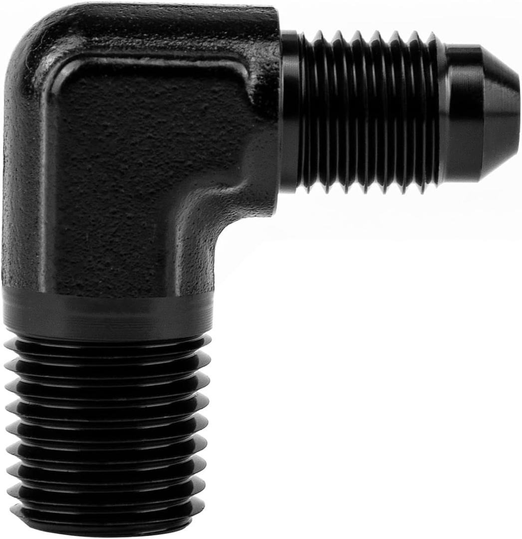EVIL ENERGY 4AN to 1/4" NPT Male 90 Degree Fitting Adapter Aluminum