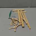 Toyvian Doll Garment Rack with Wooden Clothes Hangers 12 Inch Mini Doll Clothing Storage Organizer for Dollhouse Pretend Play Kids