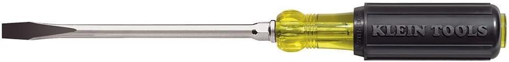 Klein Tools 602-6 5/16-Inch Keystone Tip Screwdriver, 6-Inch Heavy Duty Round Shank with Cushion Grip Handle