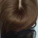 Flufymooz Real Human Hair Toppers for women, 10 Inch Clip in Bangs 100 Human Hair Toppers for Thinning Hair, Cover Hair Topper Hair Pieces with 150% Density Silk Base-Medium Brown