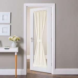 NICETOWN French Door Velvet Curtains - Super Soft Thick Velvet Texture Drapes Room Darkening Window Treatment Set Soundproof Privacy Panel Blinds, Wide 36" by Long 72", 1 Panel, Ivory White