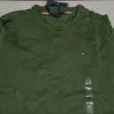 Tommy Hilfiger Mens Cotton Solid Crewneck Sweater Lightweight Pullover,  (Medium, Mountain Pine)