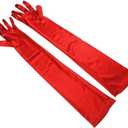 Long Satin Opera Gloves Banquet Dress Gloves Elbow Length 1920s Party Gloves for Women Girls