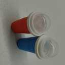 Nostalgia Kool-Aid Squeezy Slush 10 Oz. Cup for Instant Slushes from any Drink, Soda, or Juice with Dome and Reusable Spoon Straw, Blue and Orange 
