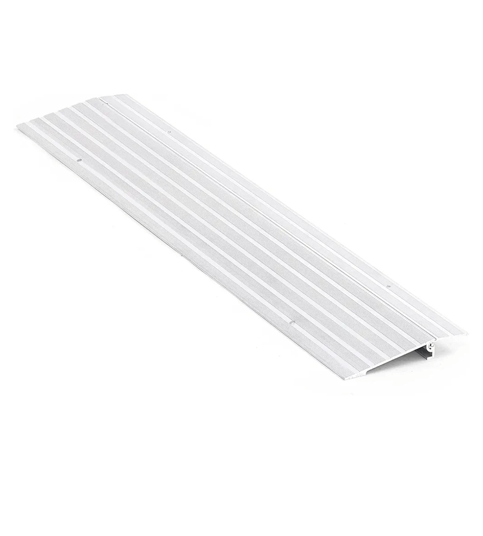 Door Threshold Ramp 1" Rise Door Ramp Aluminum Entry Ramp or Doorways Rated 800 lbs Load Capacity forWheelchair Scooters Power Chairs Walkers Metallic