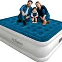 Air Mattress Queen with Built in Pump Raised, with Comfort Plush, Portable Air Bed for Home, Guests, Camping,(Blue, 22 Height)
