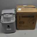 Antarctic Star Countertop Ice Maker with Soft Chewable Pellet Ice, 34lbs/24Hrs, One-Click Operation, Self-Cleaning Portable Peddle Ice Machine with Ice Scoop for Kitchen,Office,Bar,RV (Grey)