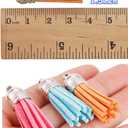 MSCFTFB 100 Pieces 1.5inch Mini Tassels Faux Suede Mala Tassel Kit for Earring Necklace Jewelry Making Garland Keychain Dreamcatcher Charms DIY Crafts (Watermelon)