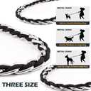 Chain Dog Leash Chew Proof Metal Leash for Medium Large Dogs, Chain Link Dog Anti Chew 5.2FT / 4FT Strong Anti Bite Comfortable Soft Padded Handle (Black, 5FT (30-80lb)