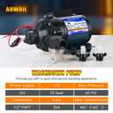 12V RV Water Pump, 7GPM 60 PSI Water Diaphragm Pump with 1/2" FNPT, HY-70601T, with Filter and Adapter, Replacement EF7000-BOX Pump, for Agricultural Irrigation, RV, Marine Deck, Yacht