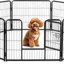 DUMOS Dog Playpen 24 Inch 8 Panels Indoor Outdoor Metal Pet Fence