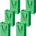 Pikalon 6 pcs Neon Green Gift Bags with Handles, Small 8"x4.25"x10.5" Bright Color Gift Wrap Paper Bag Party Favor Bag Boutique Retail Bags for Wedding Birthday Baby Shower Wedding Welcome Party Supplies (Green, 4.72x2.95x8.26 Inches)