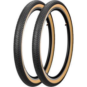 2 Pack Mountain Bike Tire 26" Strong Grip Compatible Replacement Bicycle Tire for MTB Mountain Bicycle (Brown Side Wall (2 Tires))