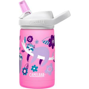 CamelBak Eddy+ Kids Bite Valve Straw Insulated Stainless Steel Water Bottle Flowerchild Sloth, 12oz