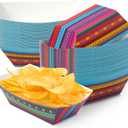 Mexican Taco Nights Food Trays - 50Pcs Taco Boat Assembled Trays Nacho Snack Fried Chicken Holder Disposable Paper Plates Carnival Party Supplies Harvest Picnic Food Containers(Small)