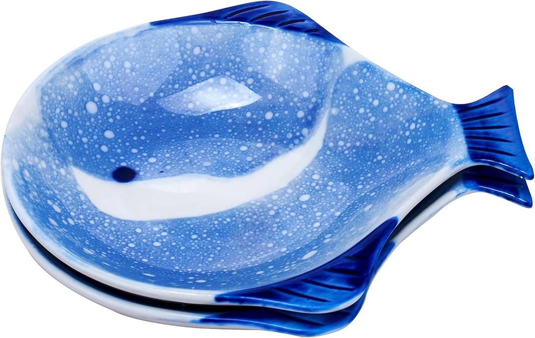 2 Pack Ceramic Spoon Rest for Stove Top,Spoon Holder for Kitchen Counter, Large Size Spoon Rest for Kitchen Stove Top,Dishwasher Safe,5.3 Inches