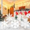 5 Pcs Winter Snowflake Yard Signs Metal Snowflake Yard Stakes White Winter Wonderland Decorations Decorative Christmas Lawn Signs for Indoor Outdoor Garden Lawn Holiday Party Decor