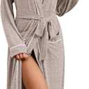 Ekouaer Womens Robe Long Bathrobe Lightweight Soft Knit Kimono Robes Ladies Casual Sleepwear M
