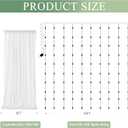 Tulle Backdrop Curtain with Lights String 10FT X 10FT Ivory Sheer Tulle Backdrop Curtains for Wedding Birthday Party Reception Photo Booth Background Decorations (2 Panels 5x10FT)