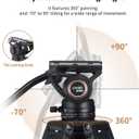 Cayer BV30L Video Tripod System, 72" Heavy Duty Aluminum Twin Tube Tripod with K3 Fluid Head, 75mm Flat Base, Max Load 13.2lbs, for DSLR Cameras, Camcorders, Includes 2 Quick Release Plates