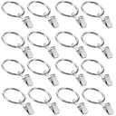 16 Pack Curtain Rings with Clips, Window Clip Rings Curtain Hooks Hangers Clip Rings for Hanging Drapery Drapes Bows, Small 1.26 Inch Diameter, Fits up to 1" Rod, Silver