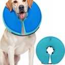 MIDOG Soft Inflatable Dog Cone,Donut E-Collar Alternative for After Surgery, Prevents Licking, Allowing Normal Eating & Vision,Comfortable Recovery Collar for Small Medium Large Dogs&Cats,GreenBlue-XL