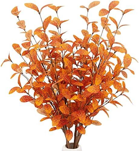 VGIA 6 Pcs Artificial Eucalyptus Stems Eucalyptus Leaves Fall Decorations for Office and Home Artificial Plants for Floral Arrangement