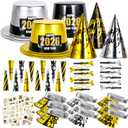 2026 New Years Eve Party Supplies, 60 Pcs New Year Eve Party Hats and Horns, Headband, Tattoos, Blowouts 2026 New Year Party Favors
