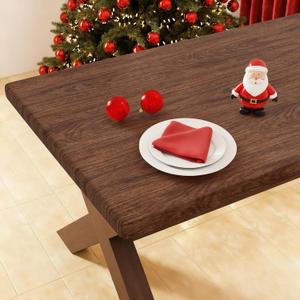 Smiry Rectangle Picnic Tablecloth, Waterproof Elastic Fitted Table Covers for 6 Foot Tables, Wipeable Flannel Backed Vinyl Tablecloths for Camping, Indoor, Outdoor (Brown, 30x72 Inches)