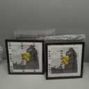 10x10 Picture Frame Set of 9, Display Pictures 8x8 with Mat or 10x10 without Mat, Multi Collage Gallery Square Photo Frames for Wall or Tabletop,Black