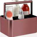 Shower Caddy Portable for College Dorm Room Essential, Bathroom Caddy Organizer with Handle and Adjustable Dividers, Shower Storage Tote, Plastic Shower Basket Bin for Shampoo Toiletry (Copper)