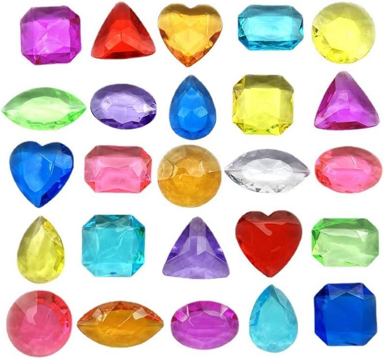 Pack of 150 Diamonds for Children, Acrylic Gemstones for Children, Gemstone Toy Set, Colourful Diamond, Decorative Diamonds for Children's Birthday, Weddings and Pirate Treasure Hunt