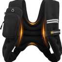 HOMESURE Weighted Vest with Reflective Stripe, Black, 15 lbs