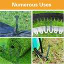 Bakulyor 100 Pack Metal Landscape Stakes, 8 Inch Artificial Grass Nails, 6 Gauge Large Landscaping Staples, Green Edging Anchor Stake for Garden Ground Lawn Paver Timber Border Weed Barrier Spikes 8"