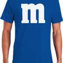 Letter M Halloween Costumes T-Shirt | Funny Cool Graphic Tee Idea | for Men (Royal Blue), M