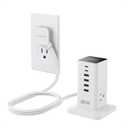 Charging Station for Multiple Devices, TESSAN 9-in-1 USB C Power Strip for iPhone 17/16/15, MacBook, Tablet, Desktop Phone Fast Charger with 3 AC, USB Charger, Home Dorm Office Accessories, White-30W