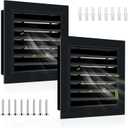 2 Pcs 12" x 12" Gable Vents for House Aluminum Alloy Shed Vent Attic Vents with Screen Wall Vent with Screws, for Ventilation Exterior Doors Wall (Black)